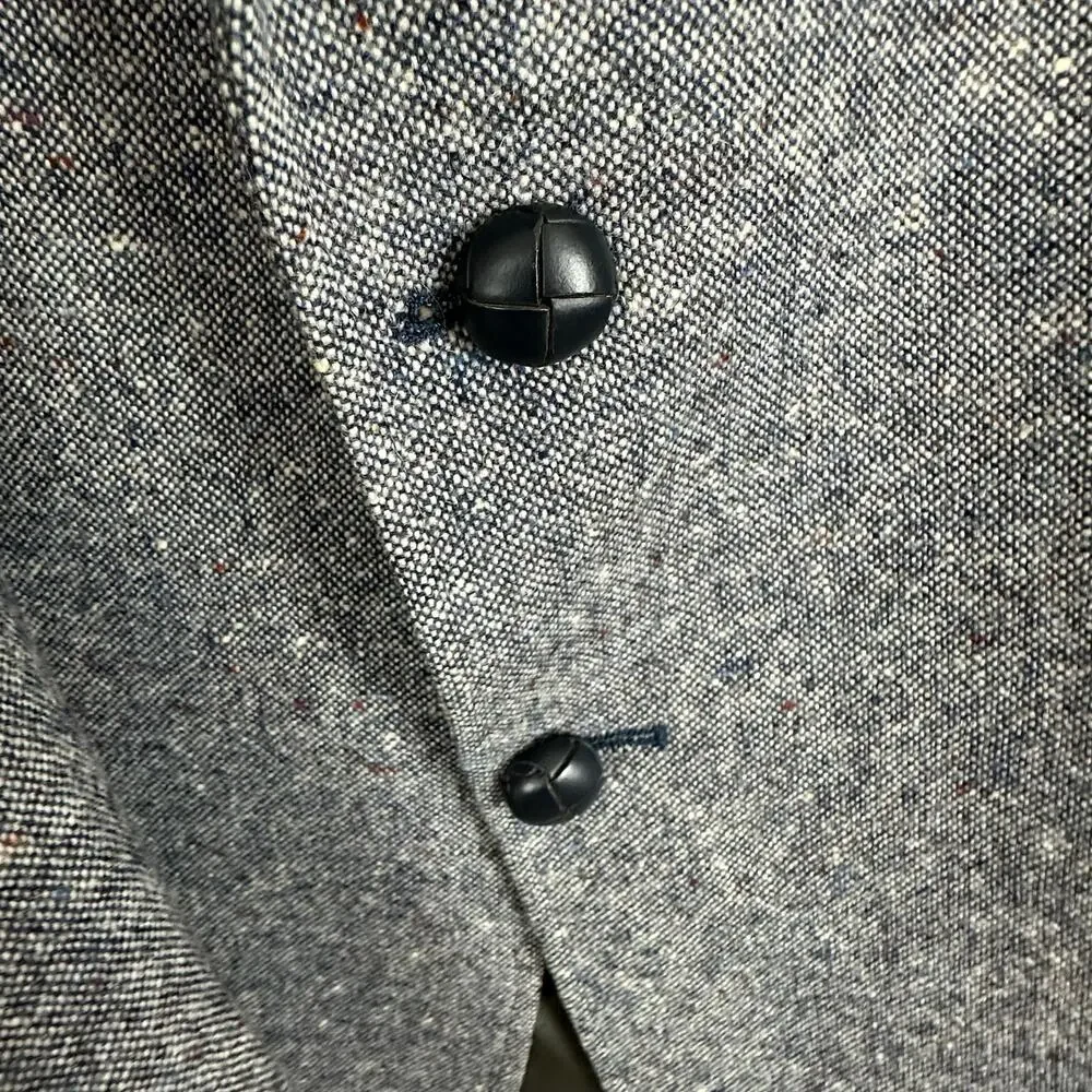VTG The Great Western Gray Blazer Wool Tweed Western Elbow Patches USA Mens 44L